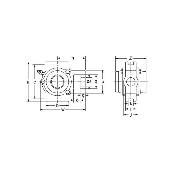 SINGLE ROW BALL BEARING, 50MM WIDE SET SCREW TAKE-UP 2 OPEN CI COVERS